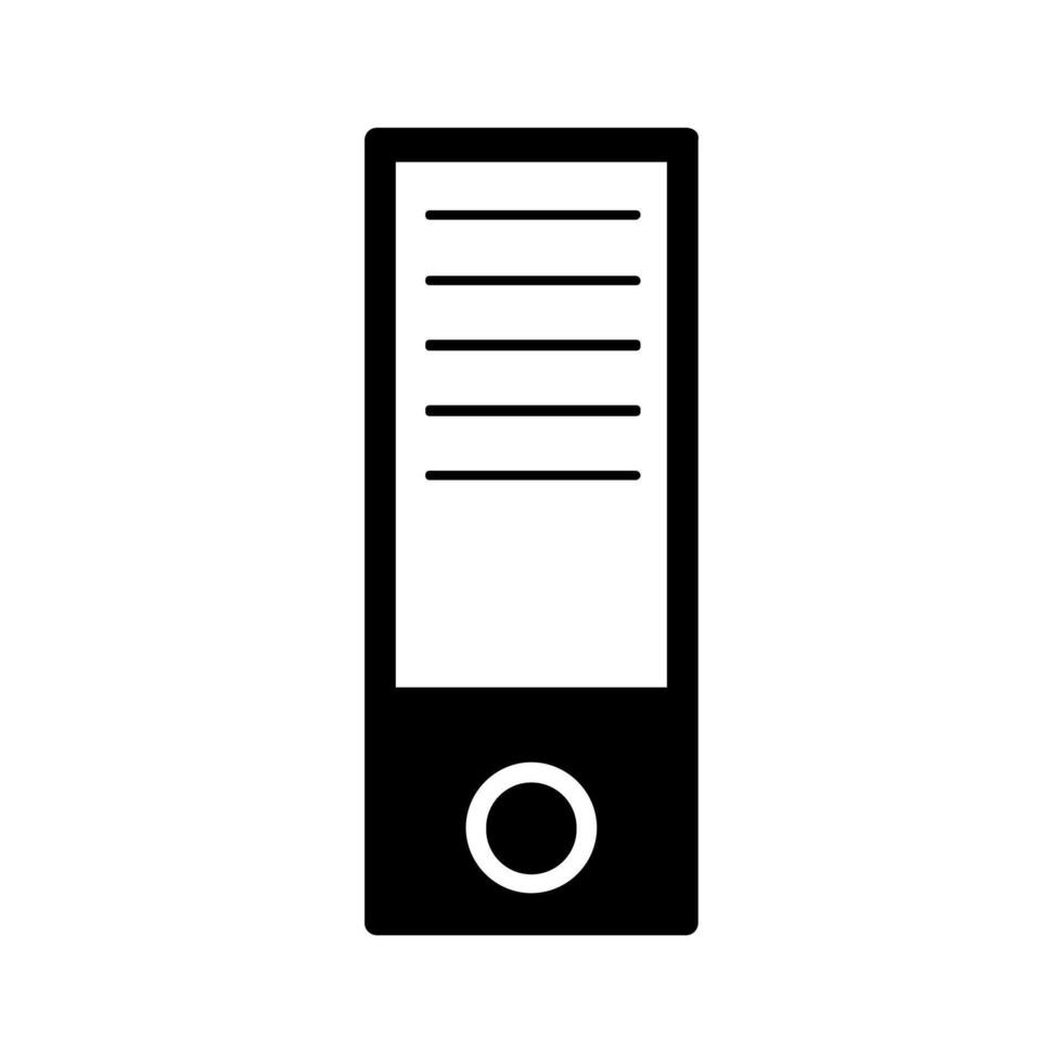 A black and white icon of a file folder vector