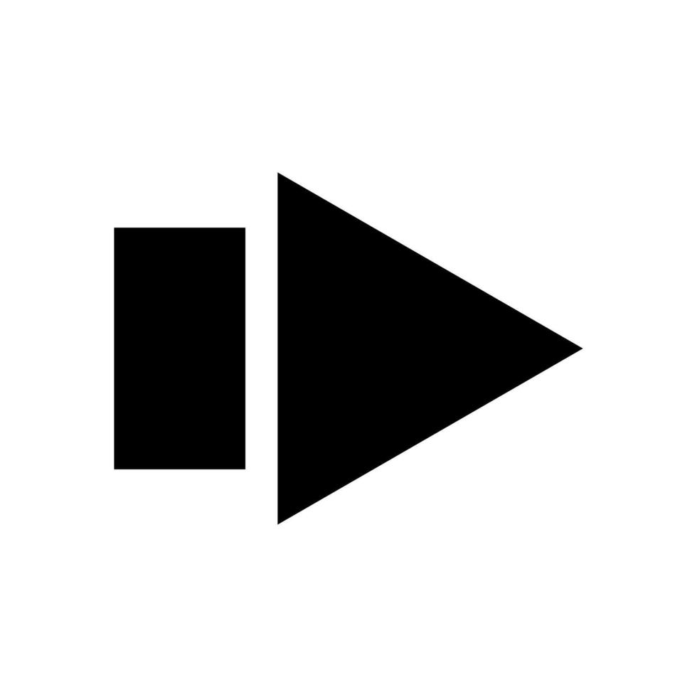 A black and white arrow pointing down on a white background vector