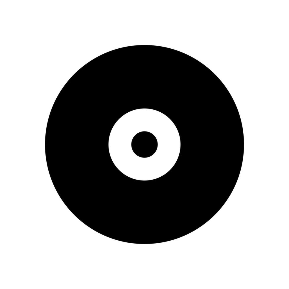 A black and white image of a disk with a circle in the center vector