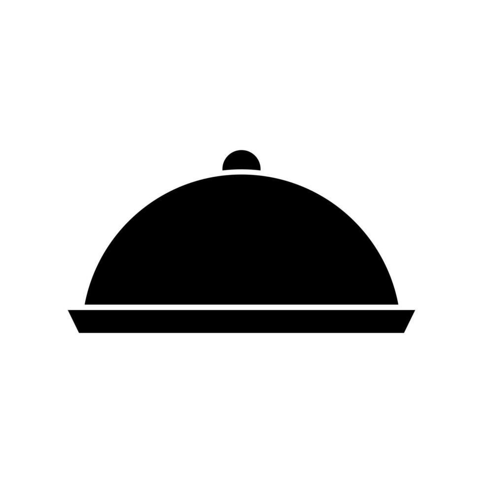 A black and white image of a cloche on a plate vector