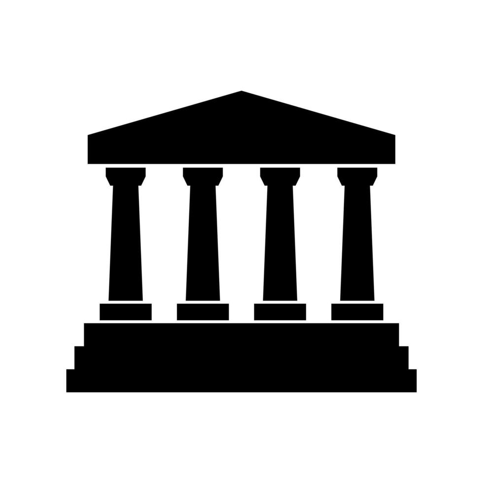 An illustration of a building with columns vector
