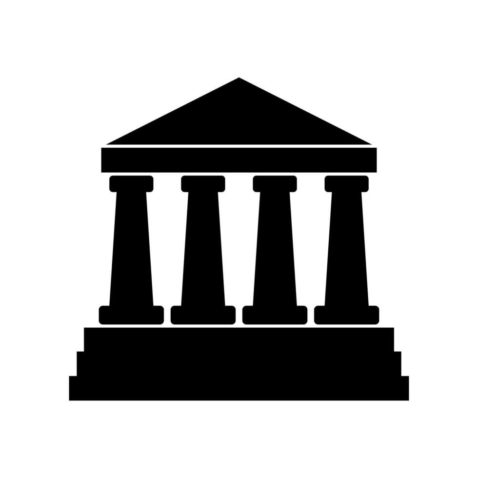 An illustration of a building with columns vector