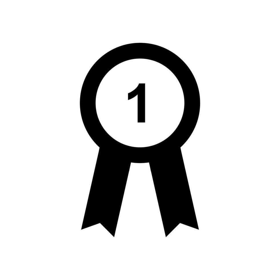 A black and white icon of a number one vector