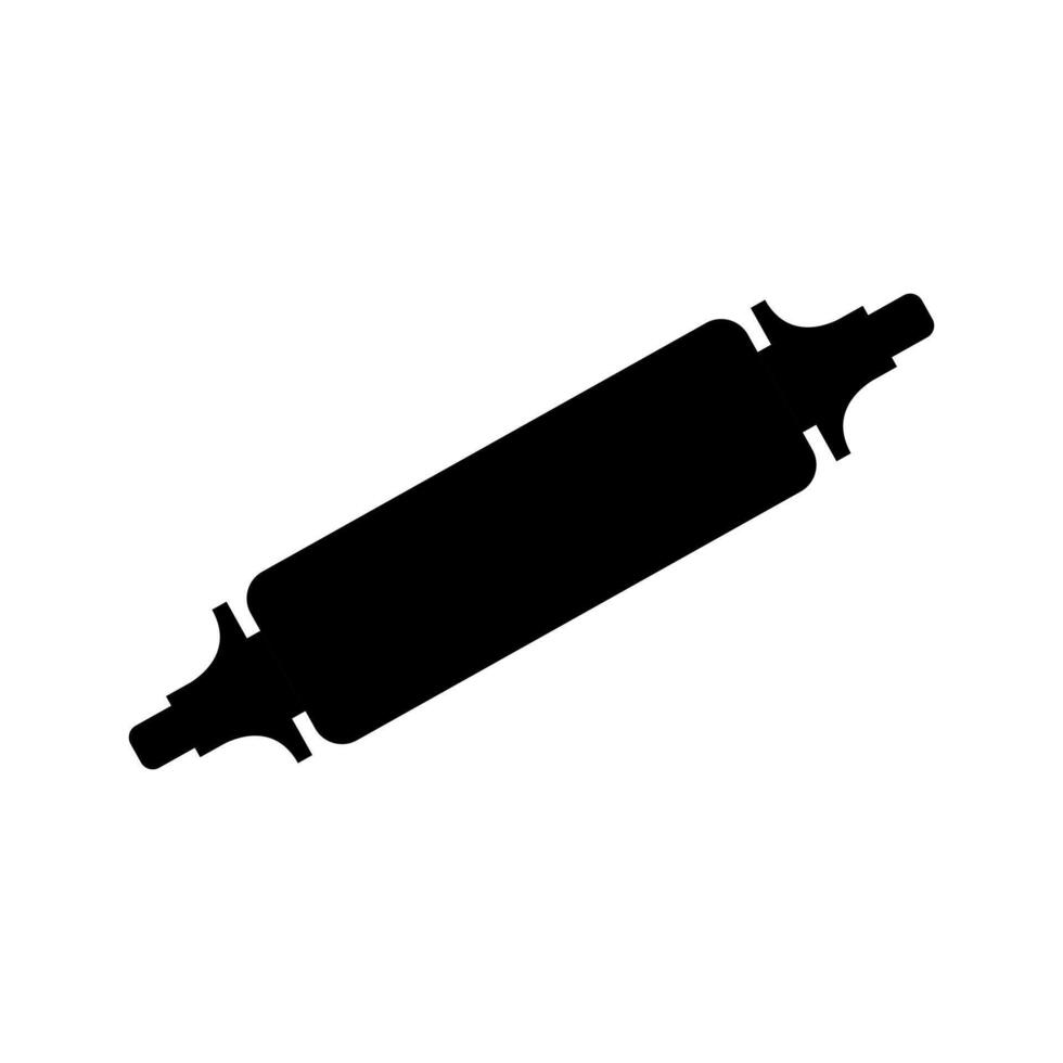 A black and white silhouette of a cylinder vector