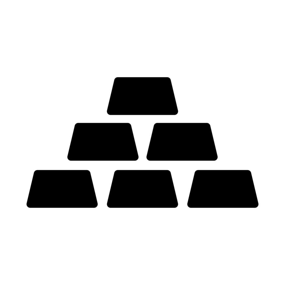 A black and white icon of a pyramid of four black cubes vector