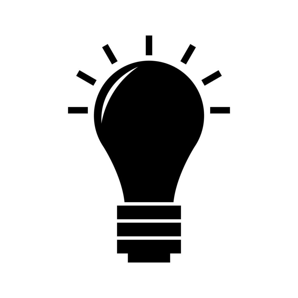 A black light bulb icon on a white background vector