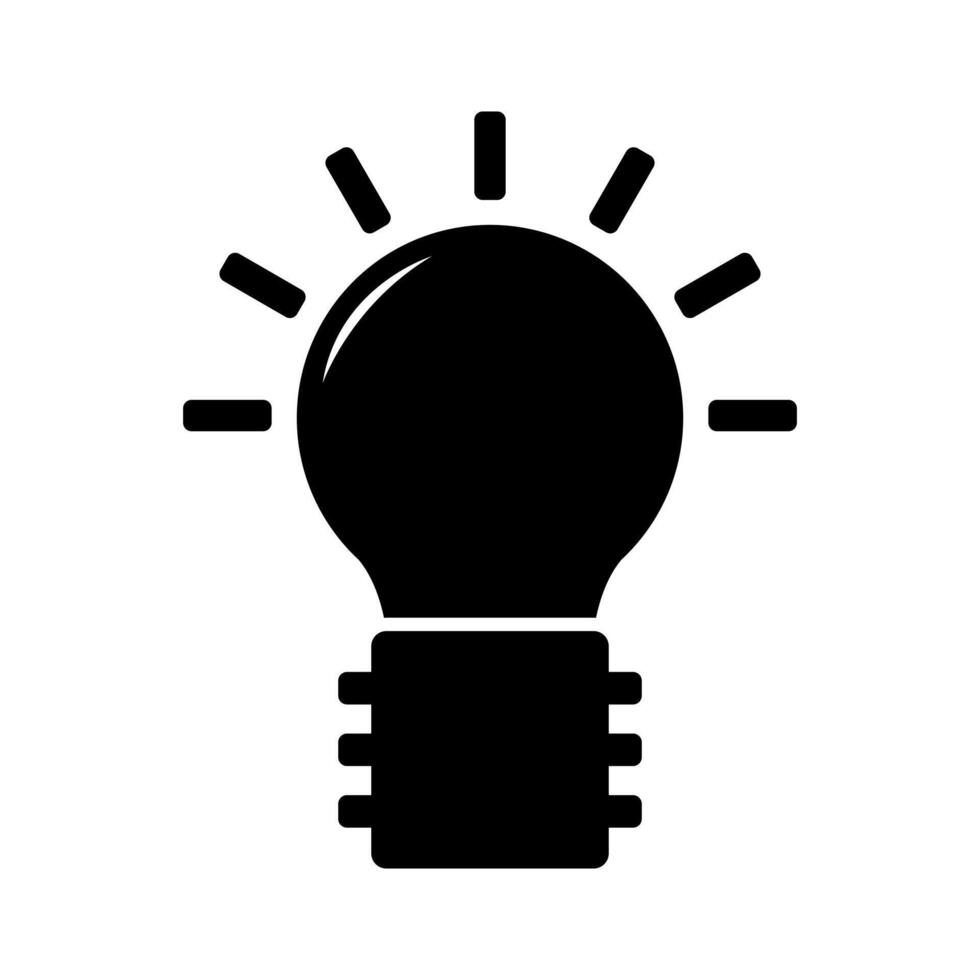 A black light bulb icon on a white background vector