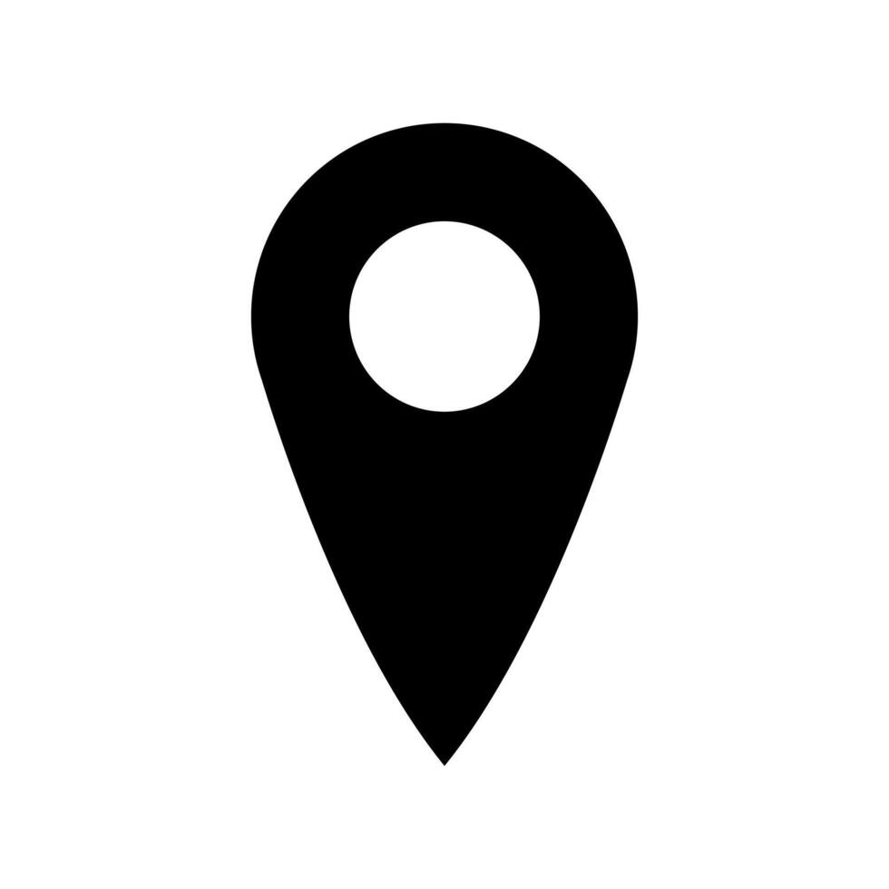A black pin on a white background vector