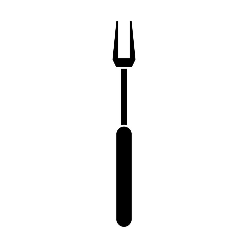 Fork icon in black and white on white background vector