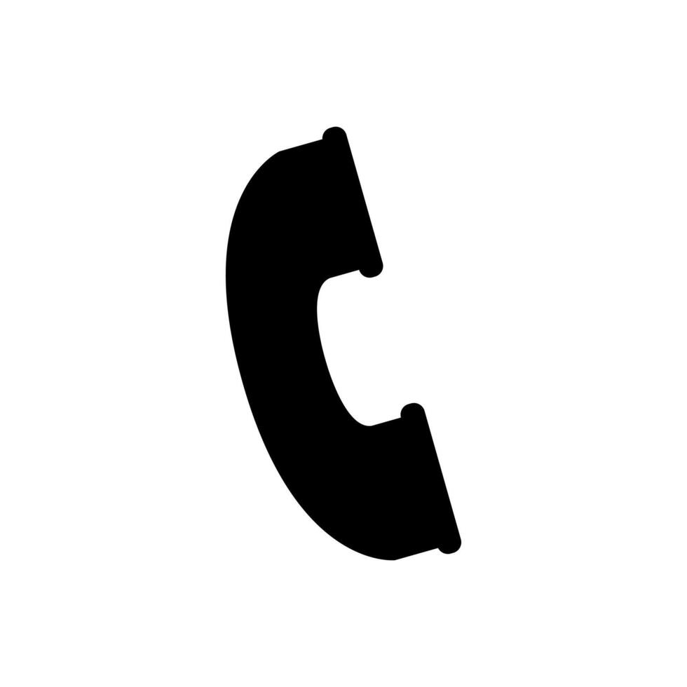 A black and white illustration of a phone receiver vector