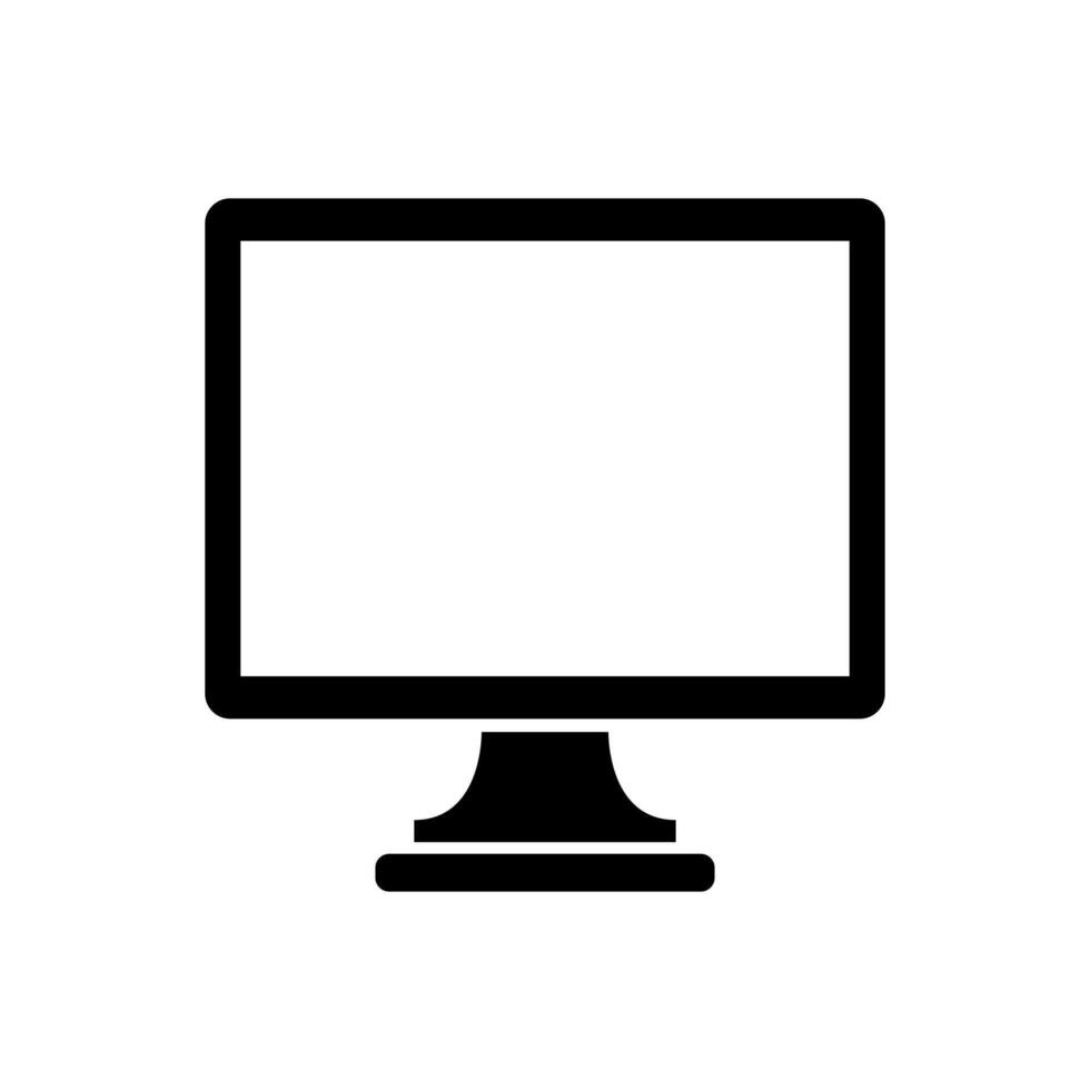 Computer monitor icon isolated on white background vector