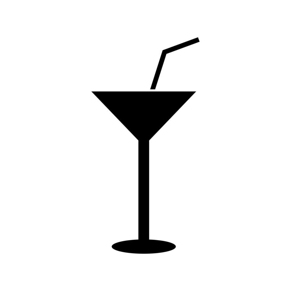 A black and white illustration of a cocktail glass vector