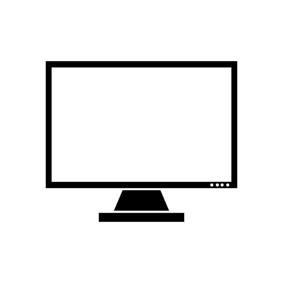 Computer monitor icon isolated on white background vector