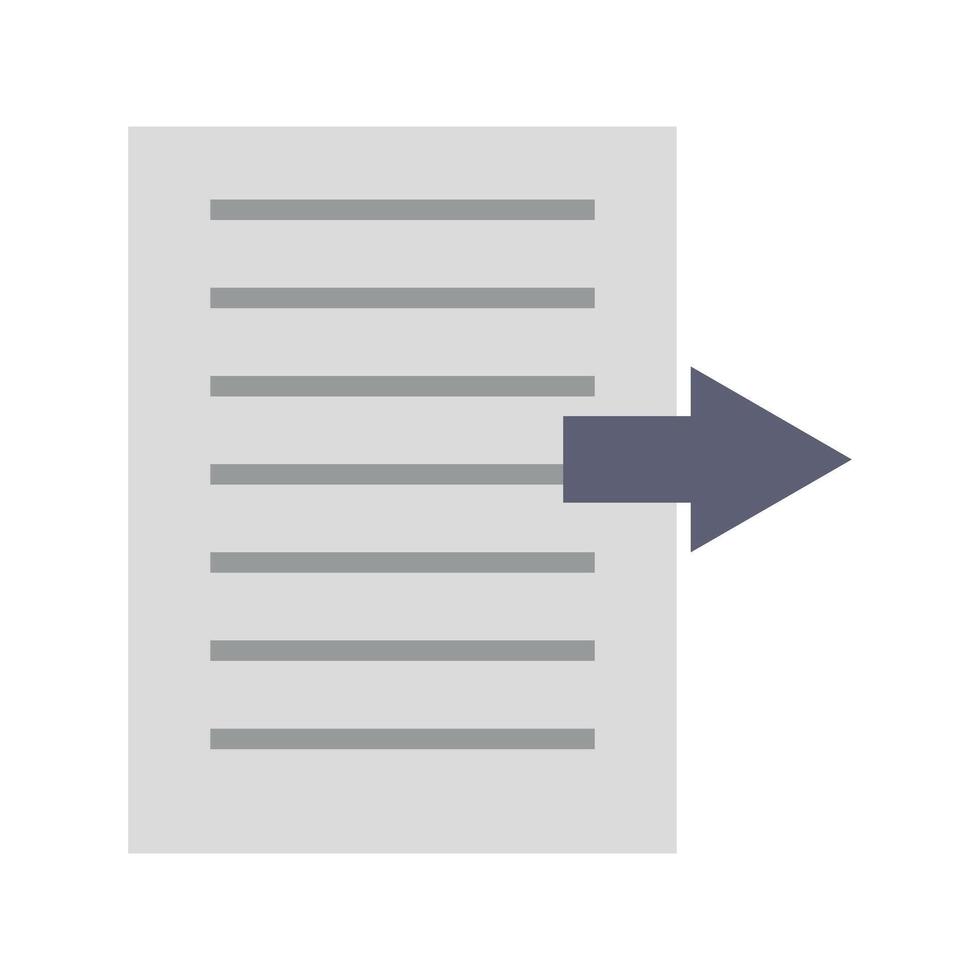 A document with an arrow pointing to it vector