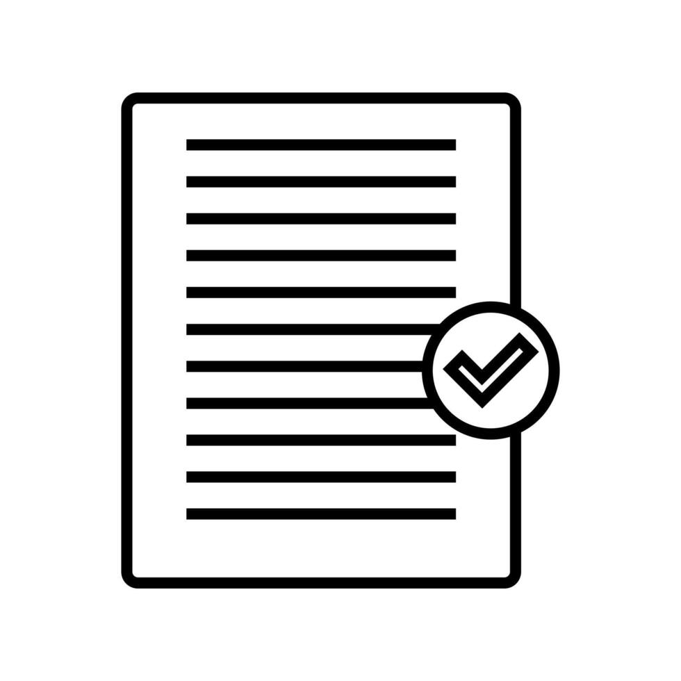 Check mark on paper icon illustration vector