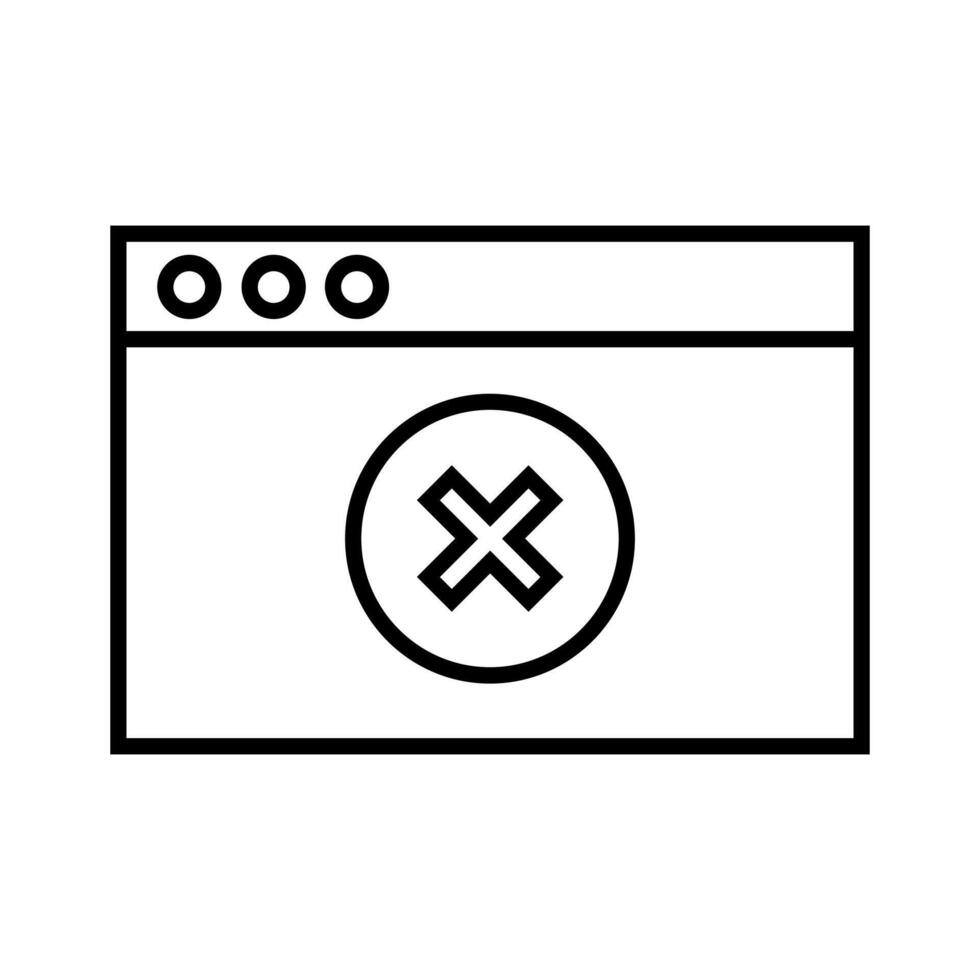 A black and white image of a computer screen with an x vector