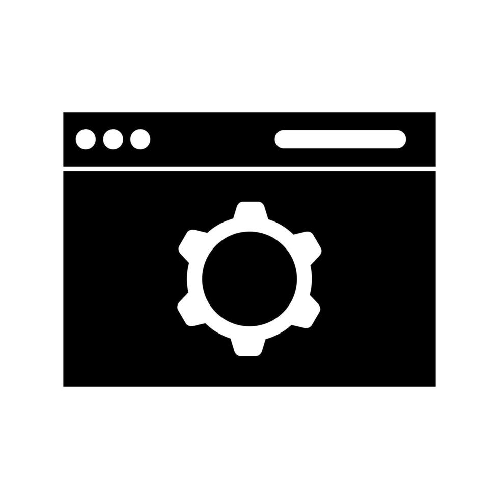 A black and white icon of a gearwheel vector