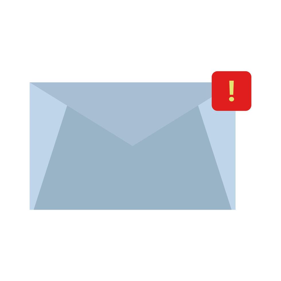 An email envelope with a red exclamation mark vector