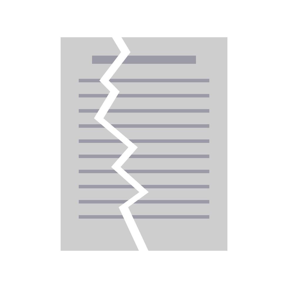 A broken piece of paper with a broken line vector
