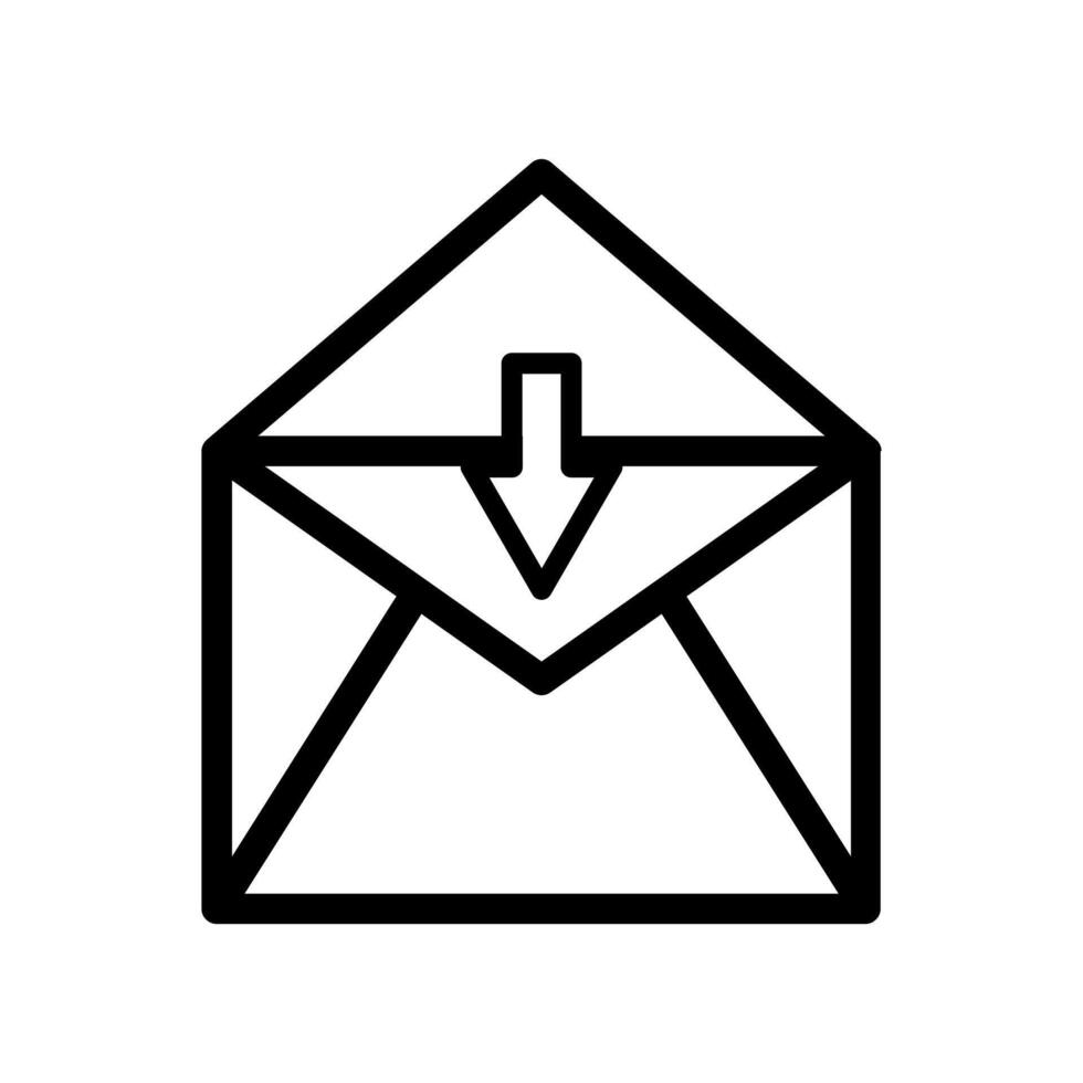 An envelope with a arrow pointing down inside vector
