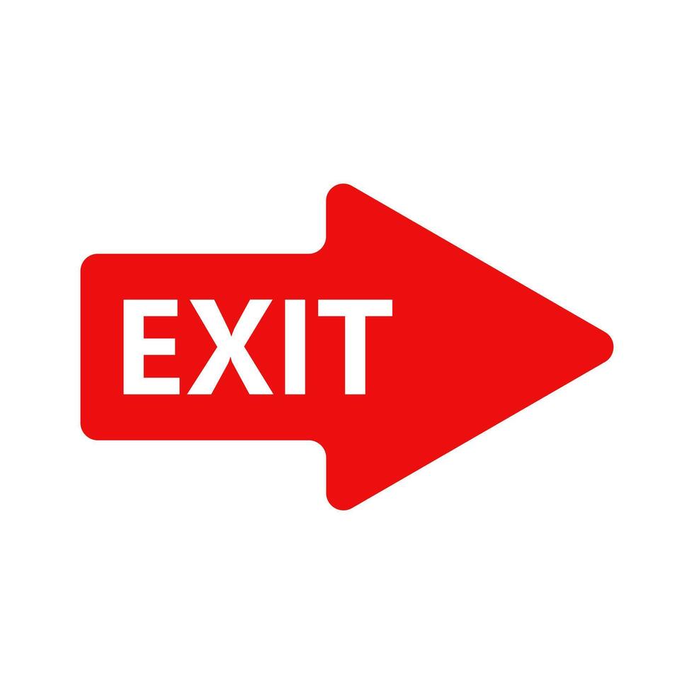 Exit sign arrow icon vector