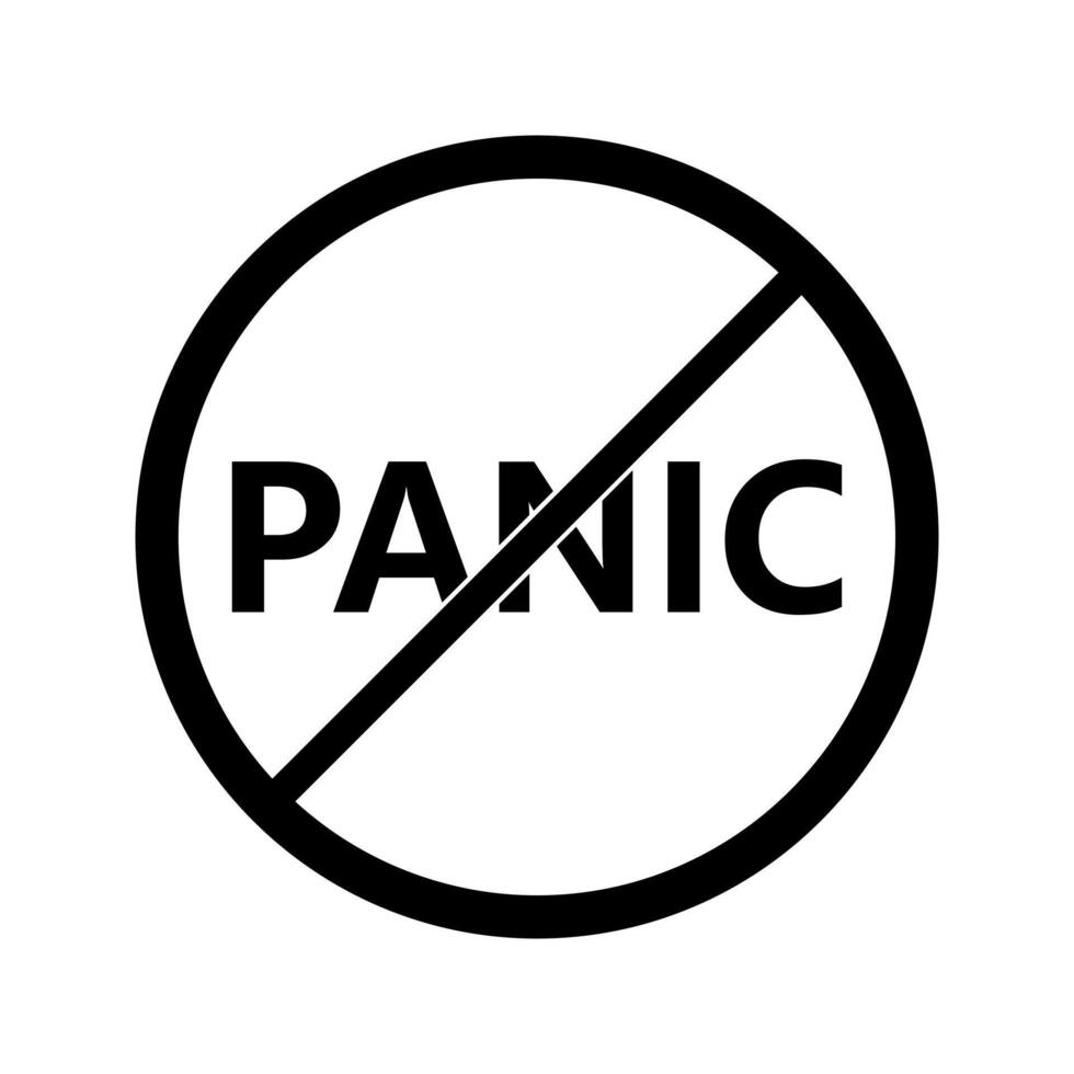 A black and white sign that says panic vector
