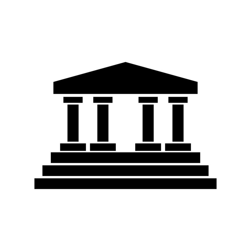 An icon of a building with columns vector