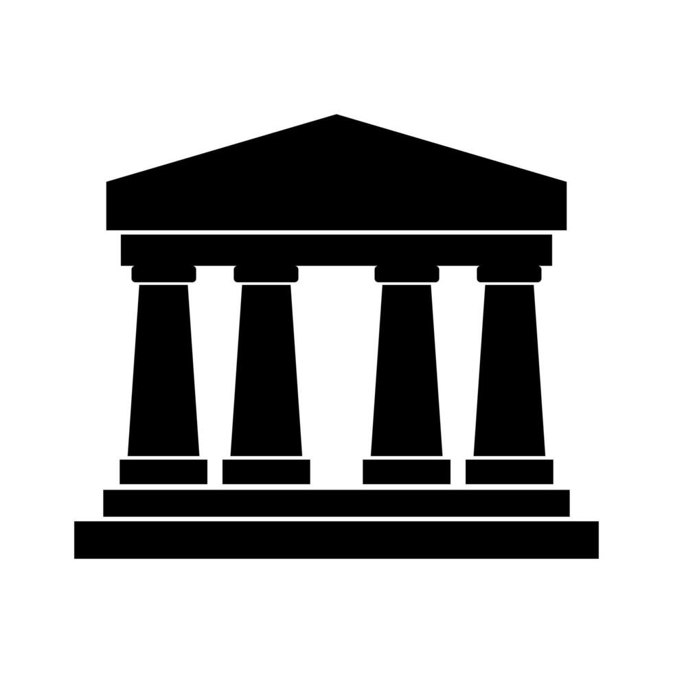 An illustration of a building with columns vector