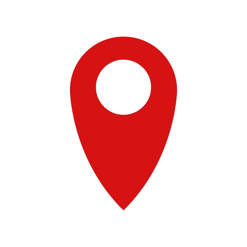 A red pin on a white background vector