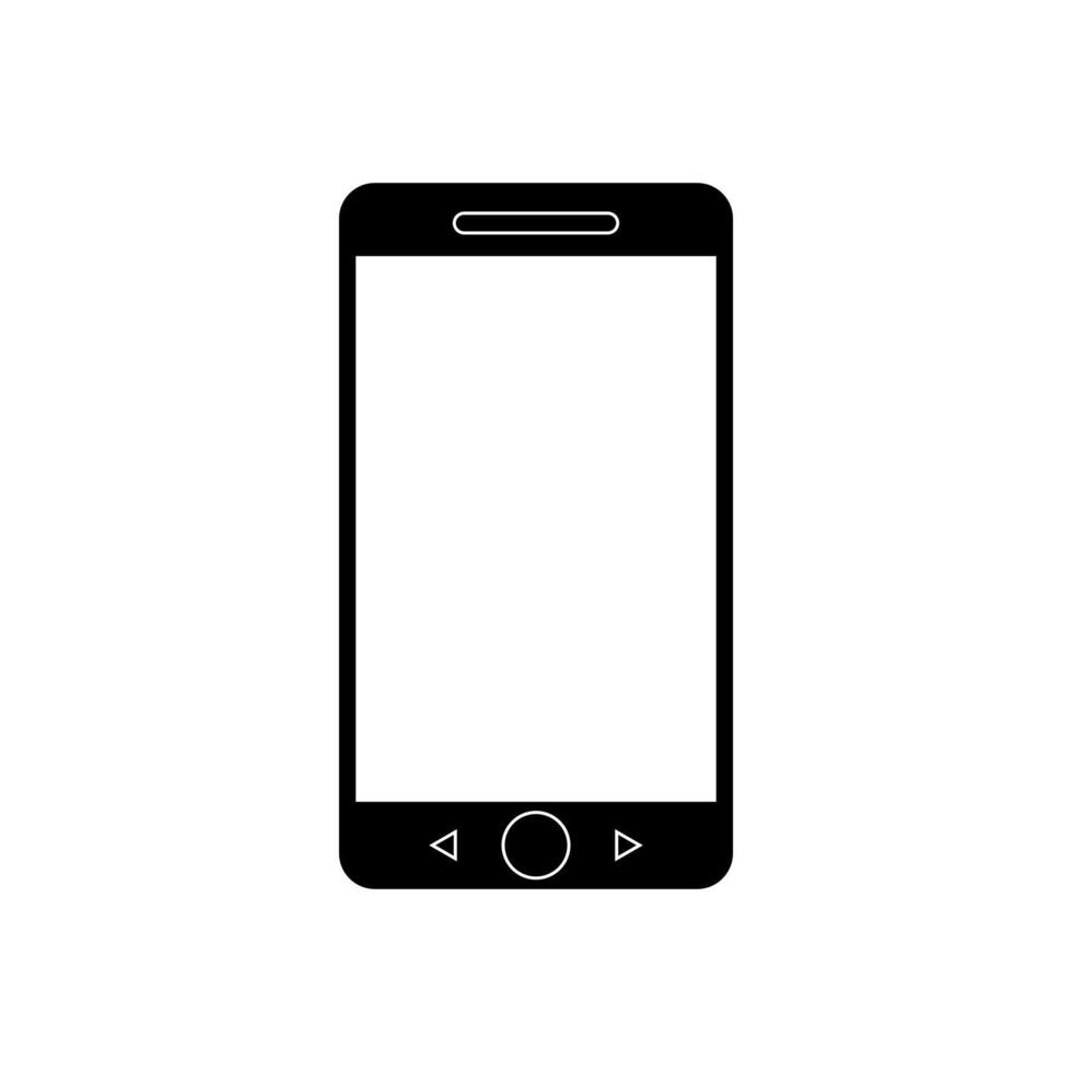 Black and white illustration of a smartphone vector