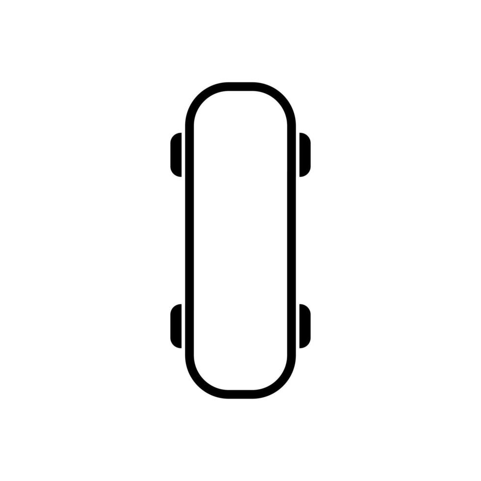 A black and white illustration of a skateboard vector