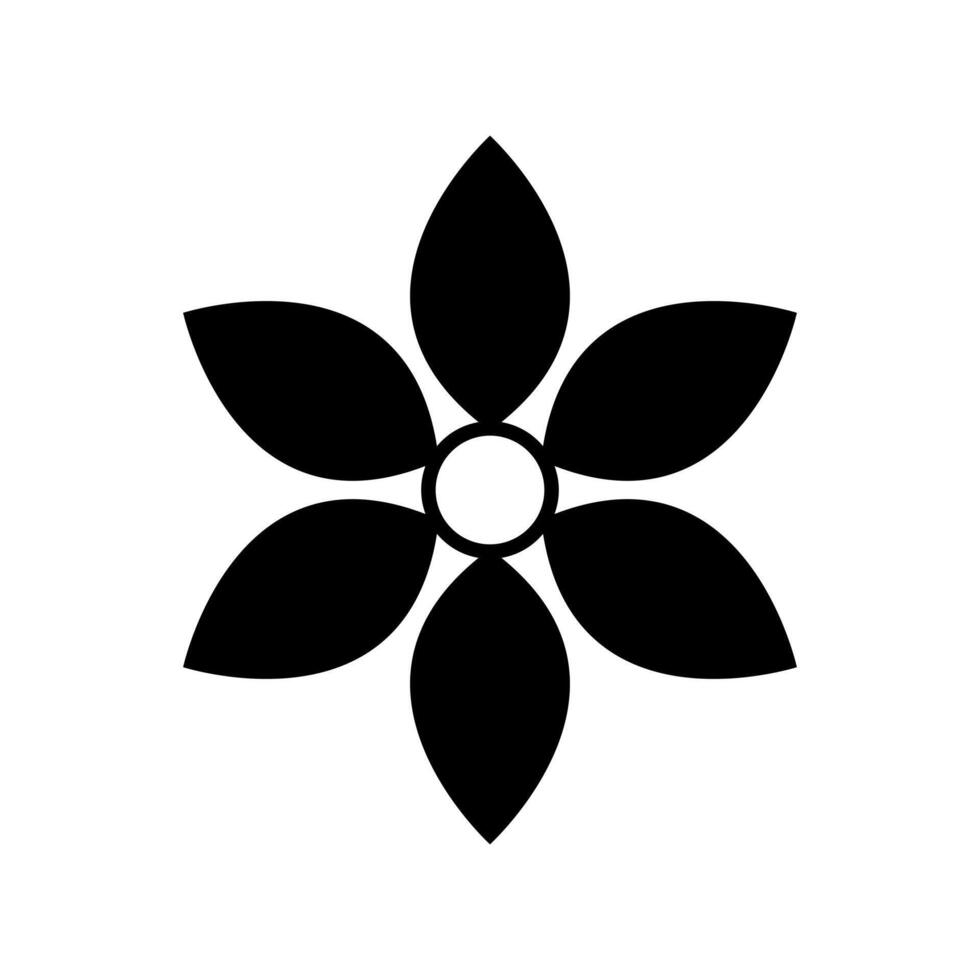 A black and white flower icon on a white background vector