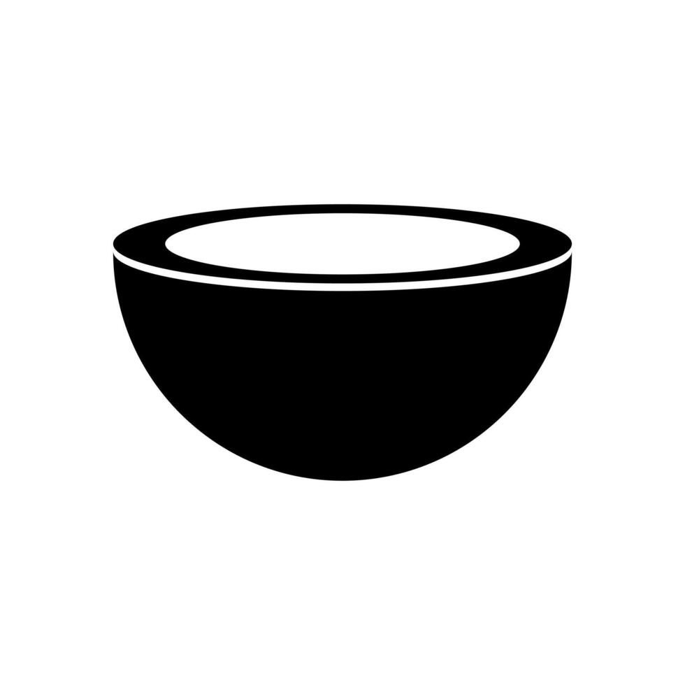 A black and white illustration of a bowl vector