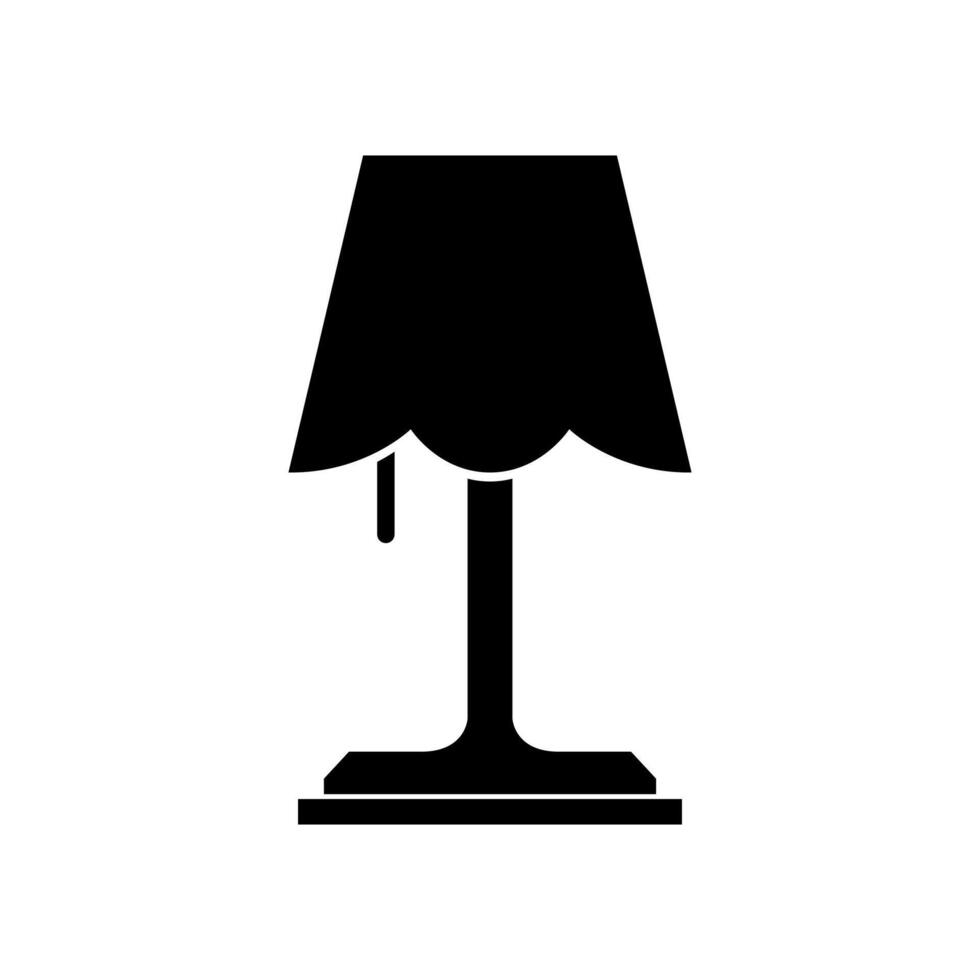 A black and white illustration of a lamp vector