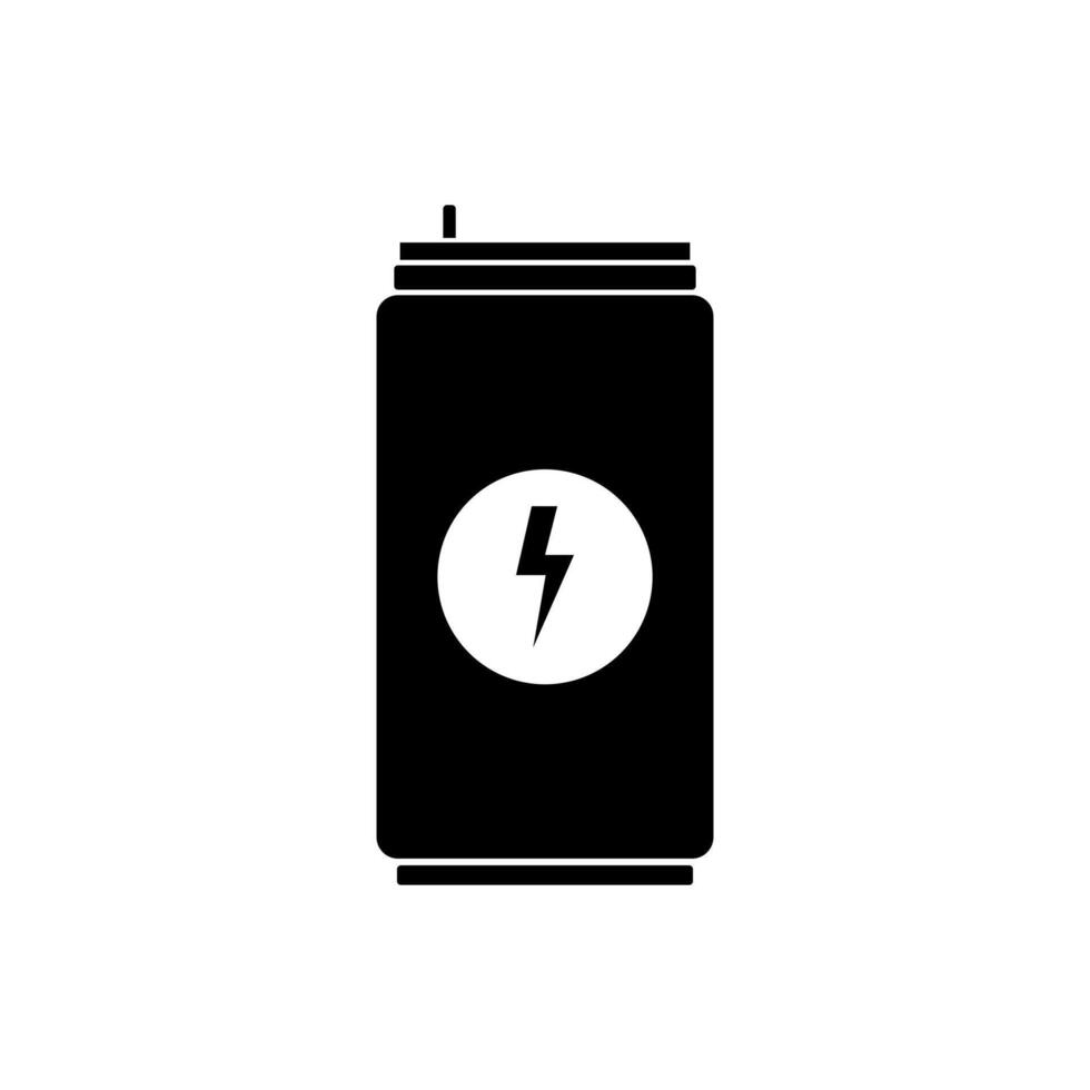 A black and white can with a lightning bolt on it vector