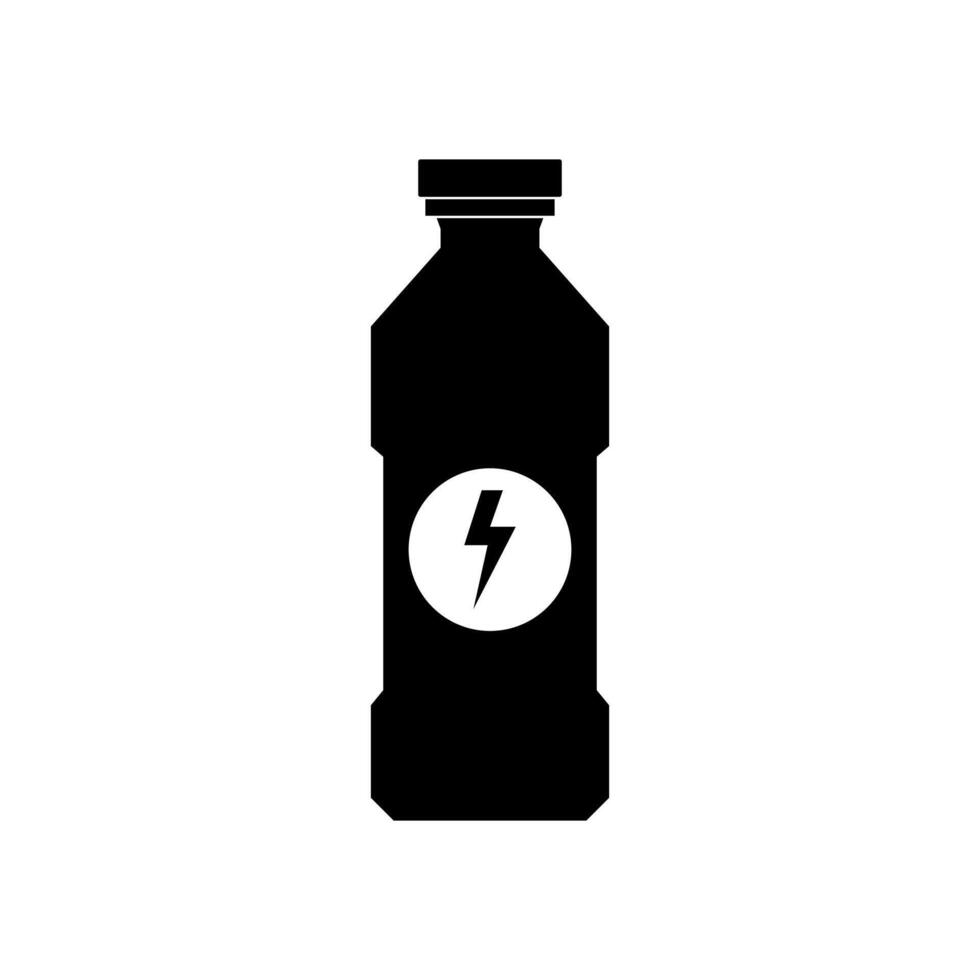 A bottle of water with a lightning bolt on it vector