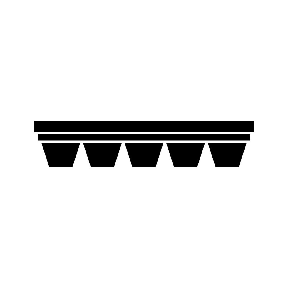A black and white illustration of a flower pot vector