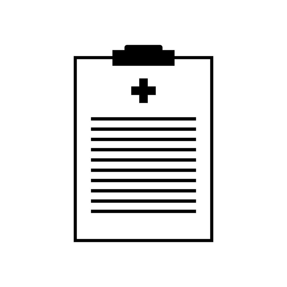 A clipboard with a cross on it vector