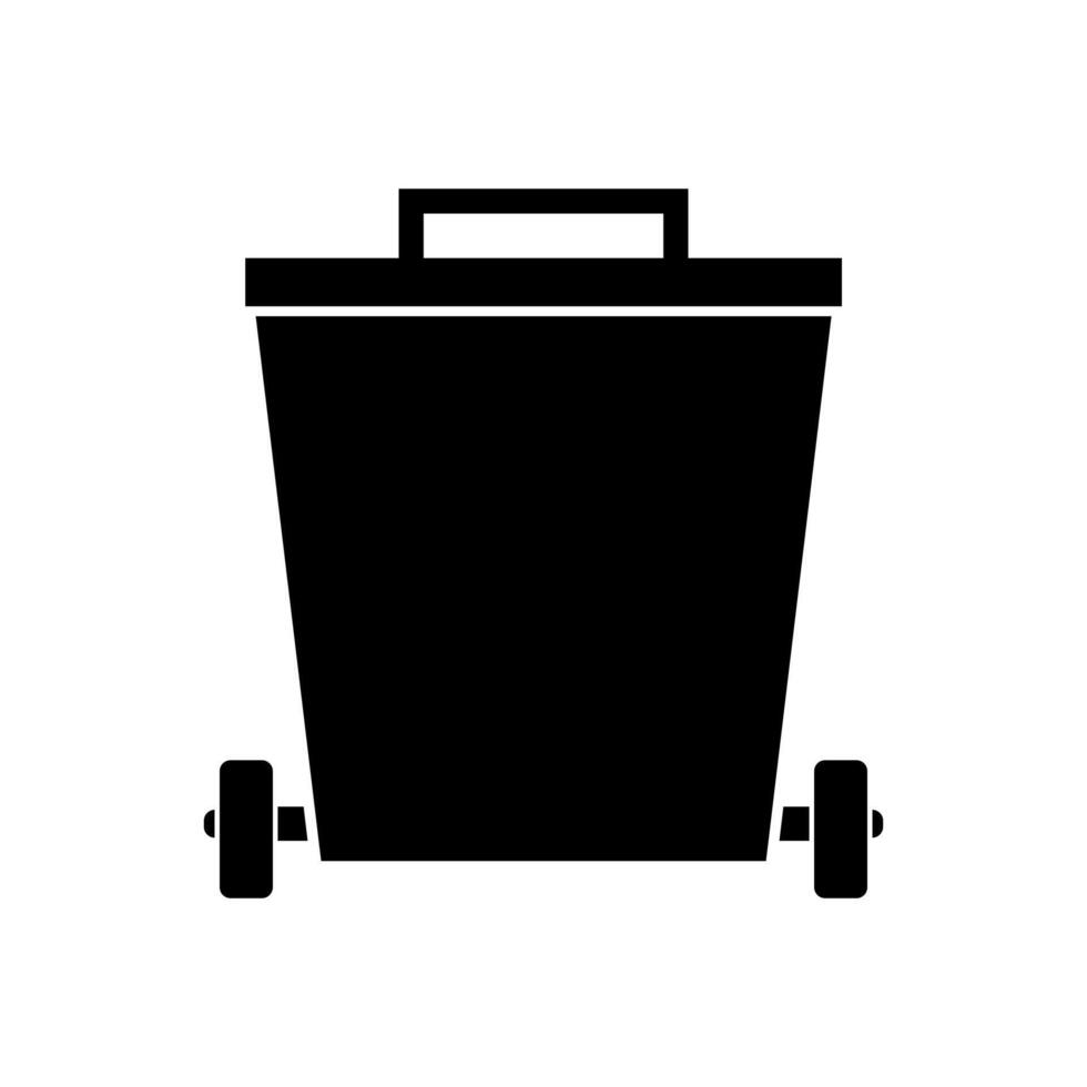 A black trash can icon on a white background vector
