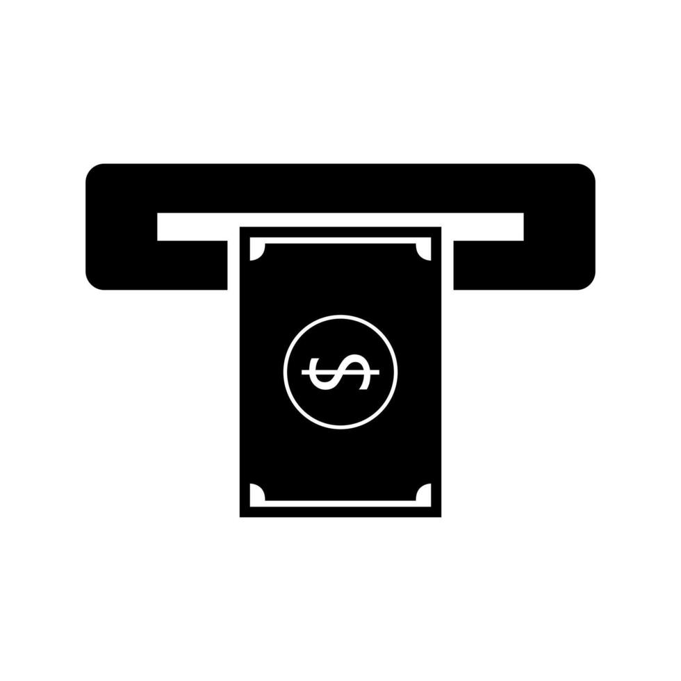 A black and white image of a printer with a money symbol vector