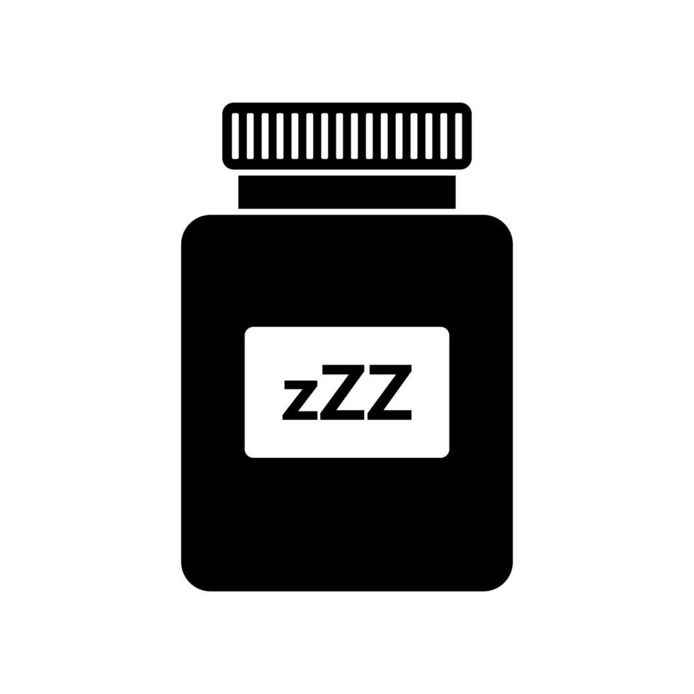 A bottle of zzzz pills on a white background vector