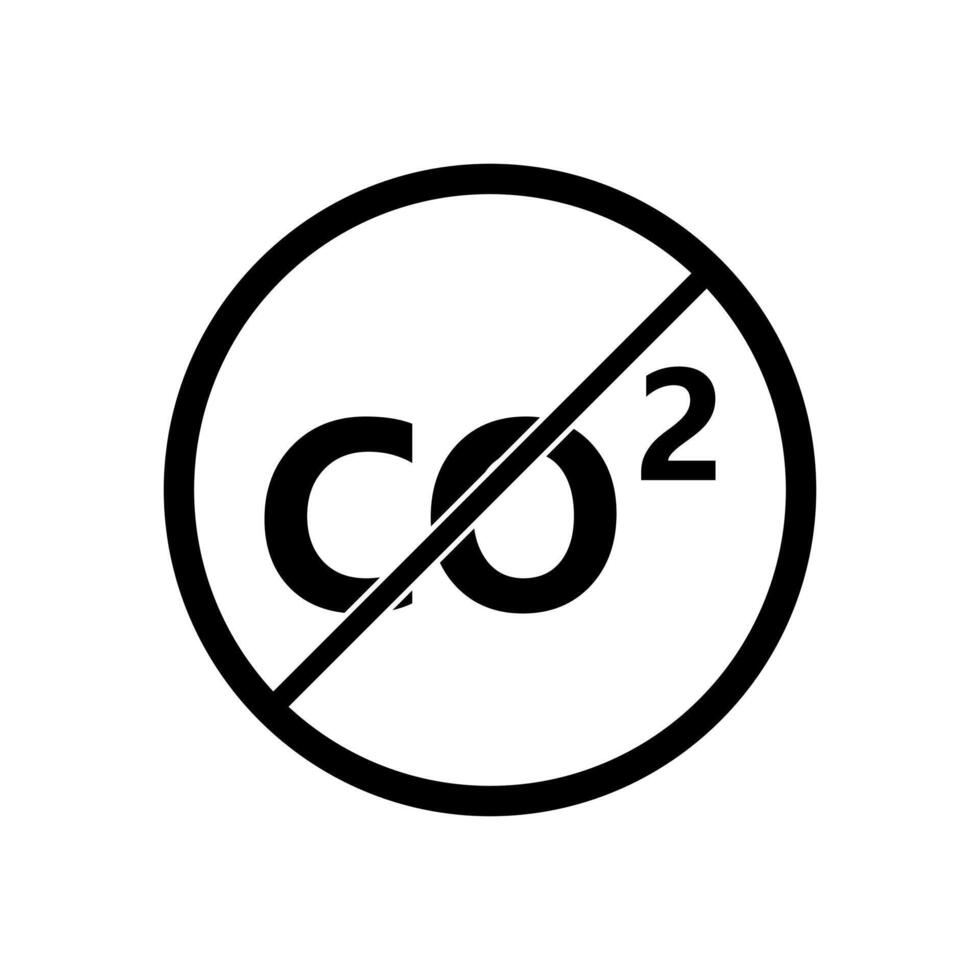 A black and white sign that says co2 vector