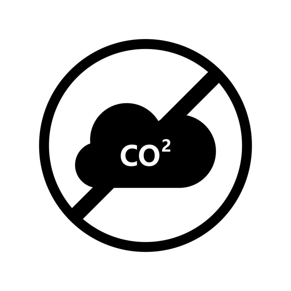 No co2 sign with cloud in the middle vector