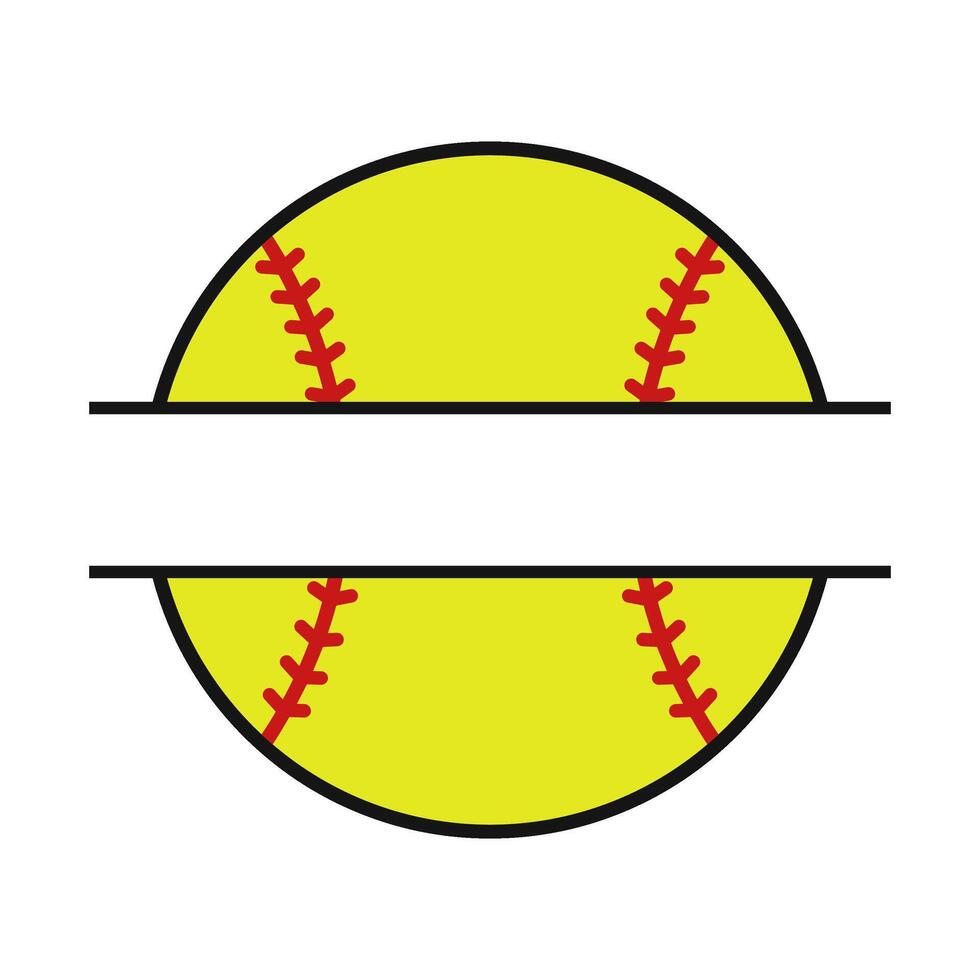 Softball ball with a blank space for your name vector