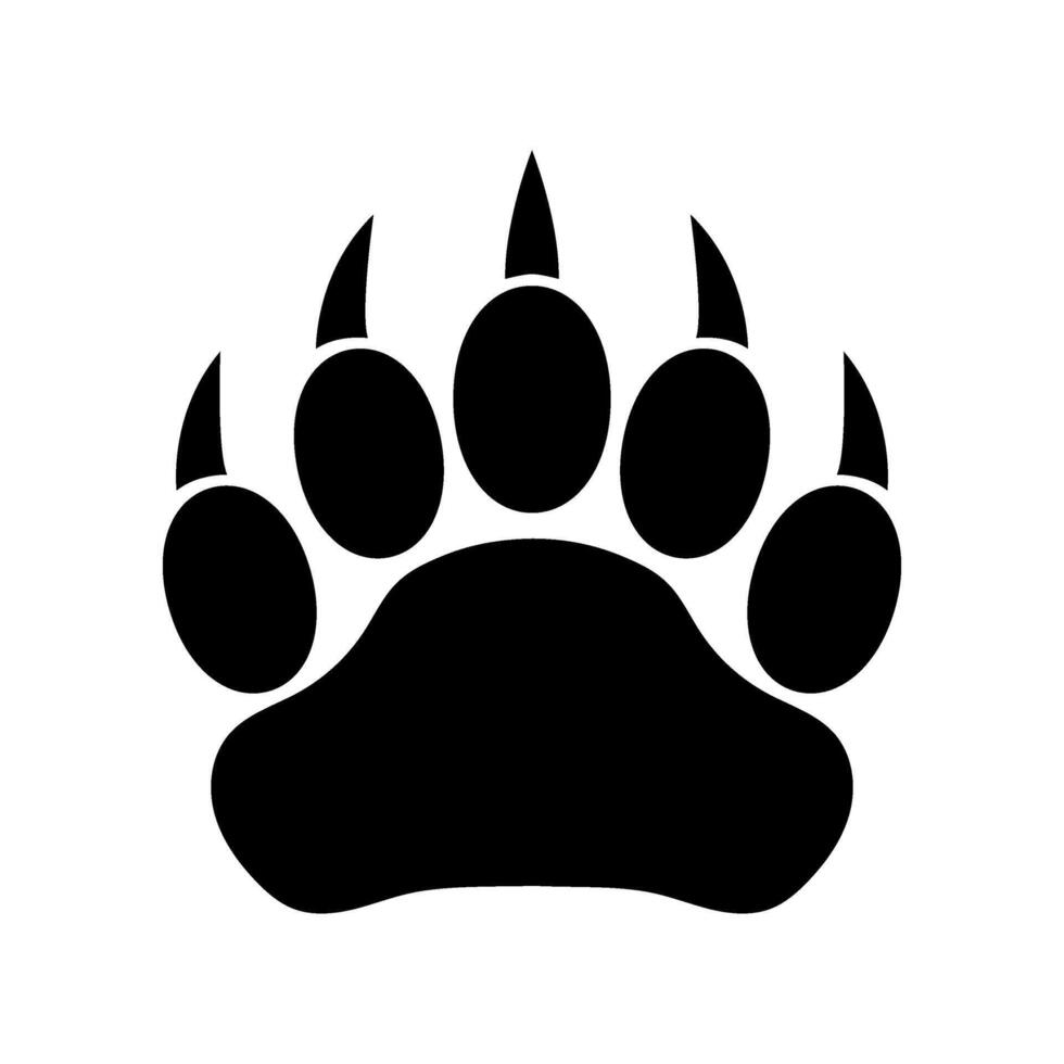 A black bear paw print on a white background vector