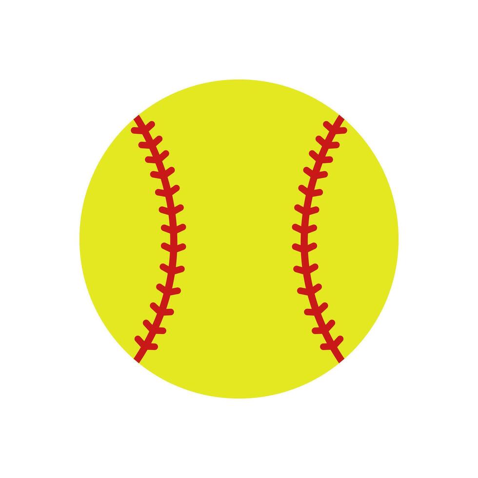 A softball ball is shown on a white background vector
