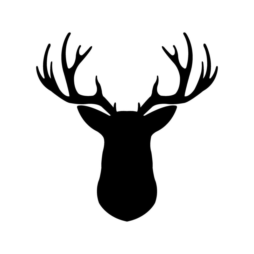 Deer head silhouette on white background vector