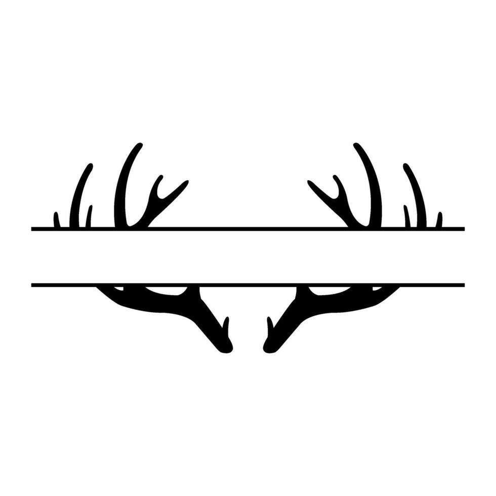 Deer antlers with a blank sign on a white background vector