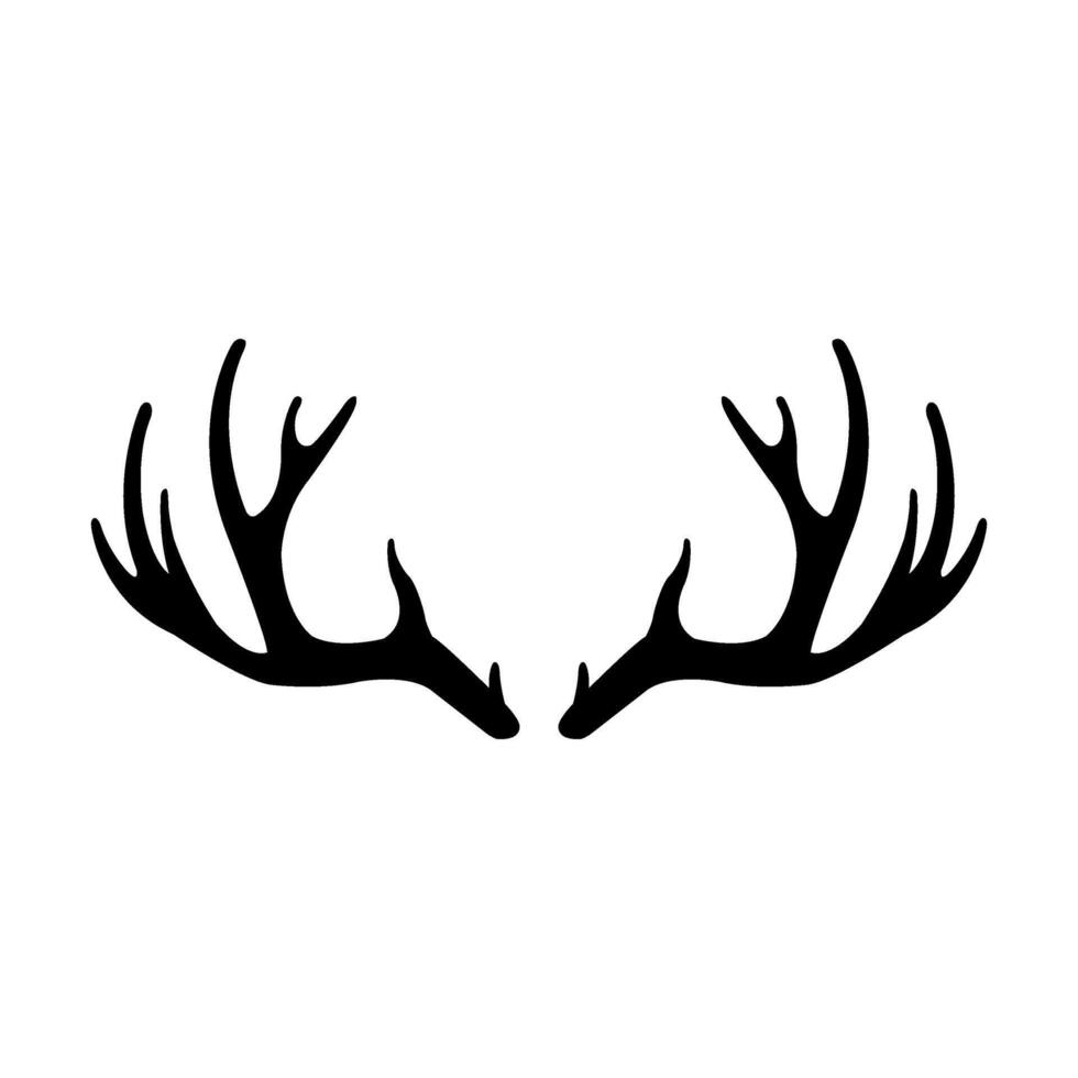 Two deer antlers on a white background vector