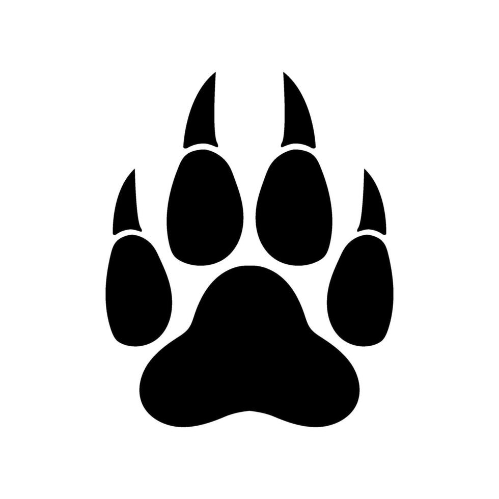 A black bear paw print on a white background vector